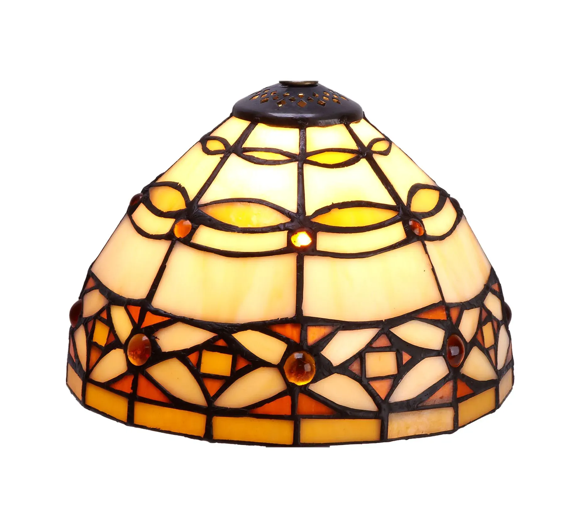 Lámpara Regleta con 2 Pantallas Tiffany Serie Marfil d.20cm - Imagen 2