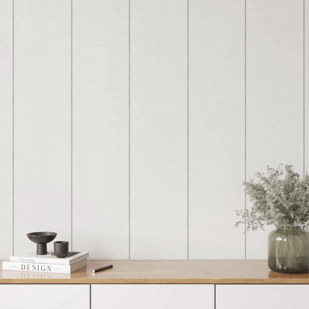 Papel pintado Rayas Mónica Sand Grey - Imagen 3