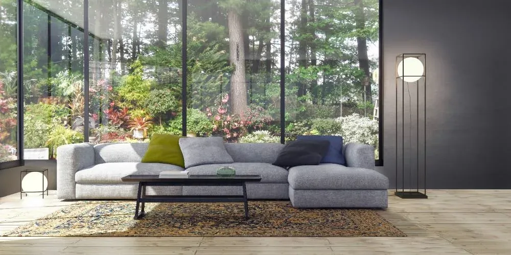 Lámpara de pie Desigual en negro, metal y cristal - Imagen 3