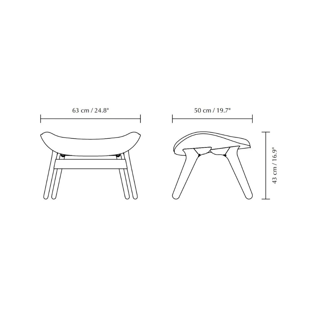 Reposapiés A Conversation Place en madera de roble tapizado White Sands - Imagen 3