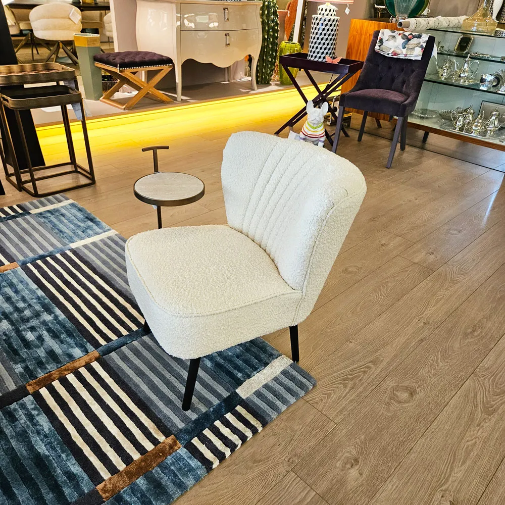 Sillón Retro en boucle beige - Imagen 2