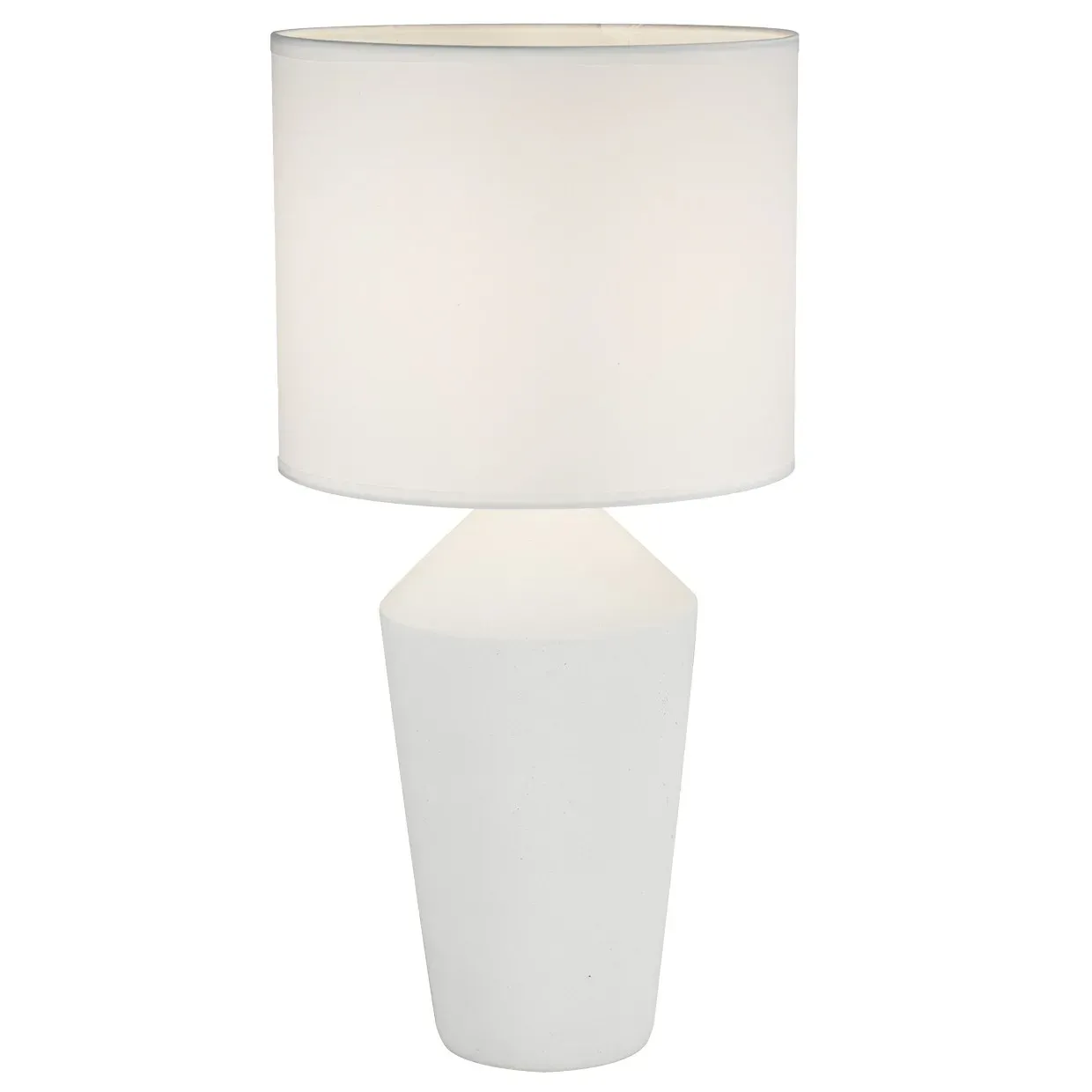 Lámpara de sobremesa de cerámica en cuatro colores con pantalla de tela blanca