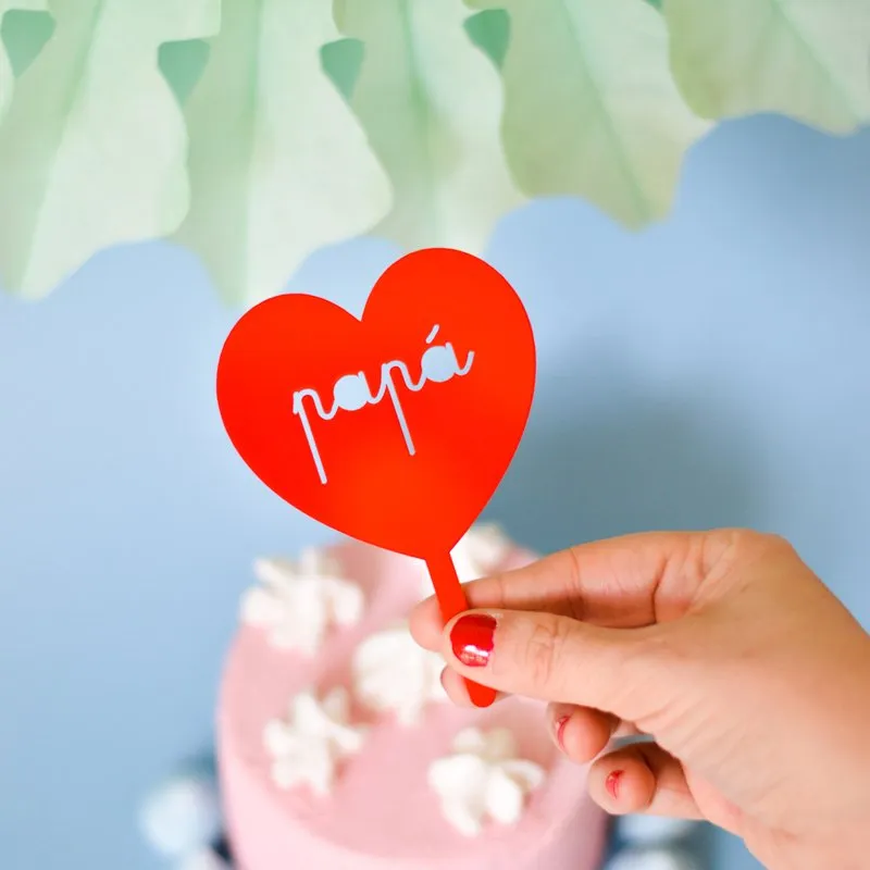 Topper corazón PAPÁ Día del Padre - Imagen 2