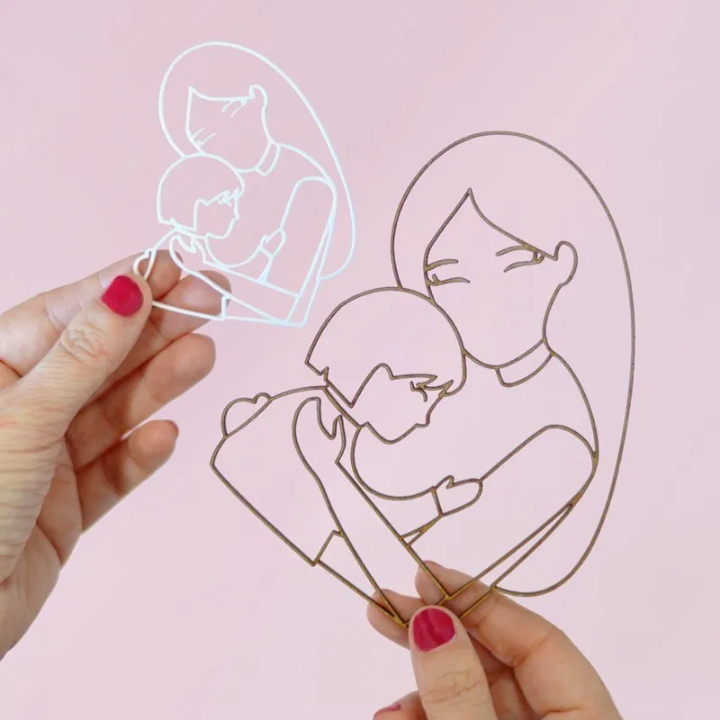 Topper frontal silueta mamá Día de la Madre